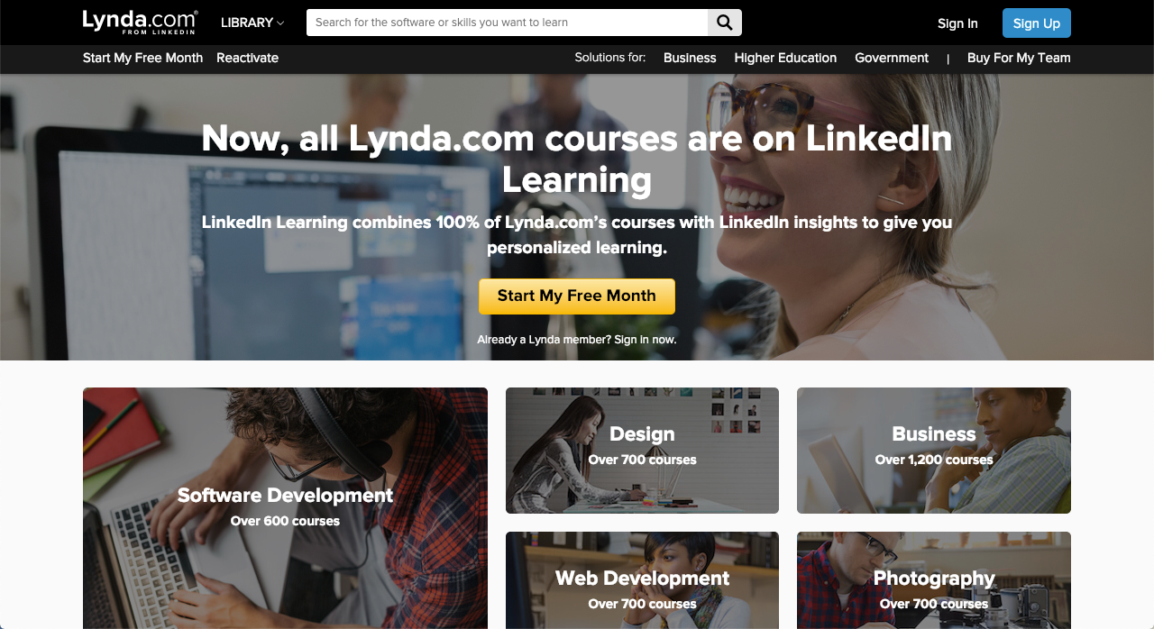 The Lynda.com site