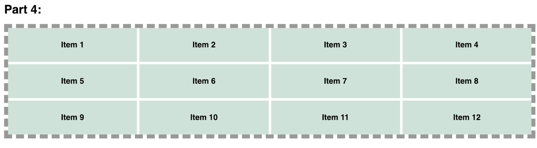 The Grid Layout for Part 4 4 column